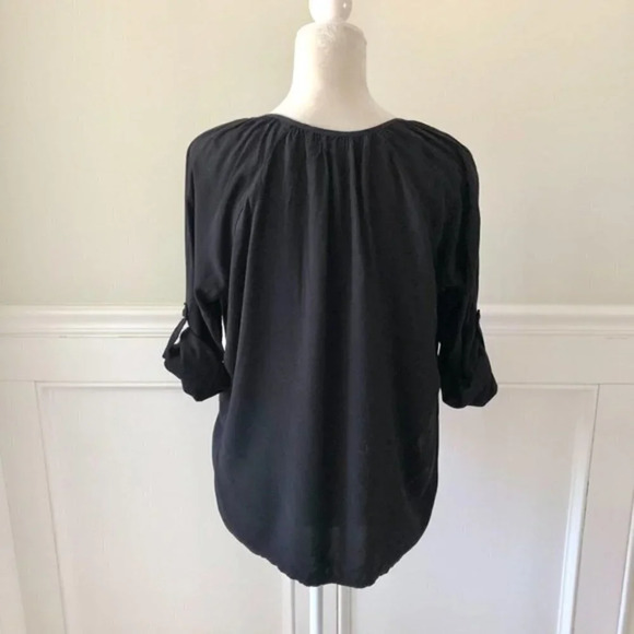 Cotton On Tab Sleeve Black Blouse XS - Picture 5 of 5
